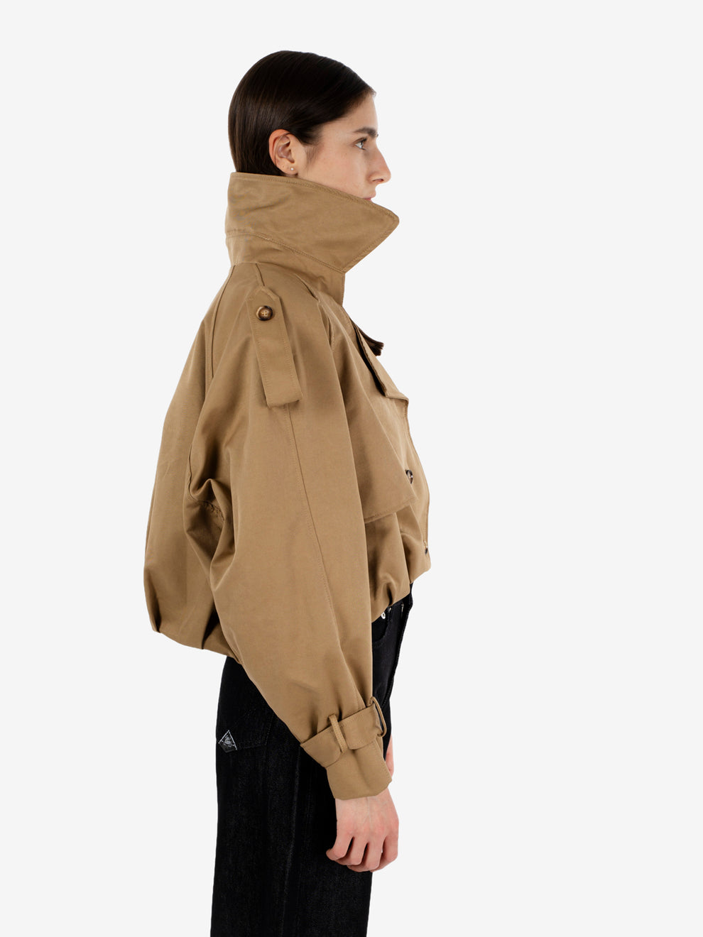 Trench crop beige
