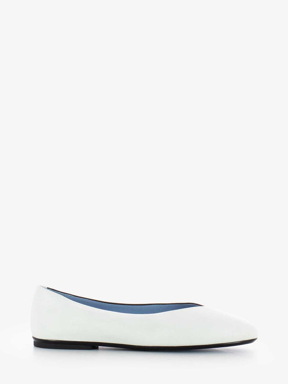 Ellen ballerina in white / black nappa