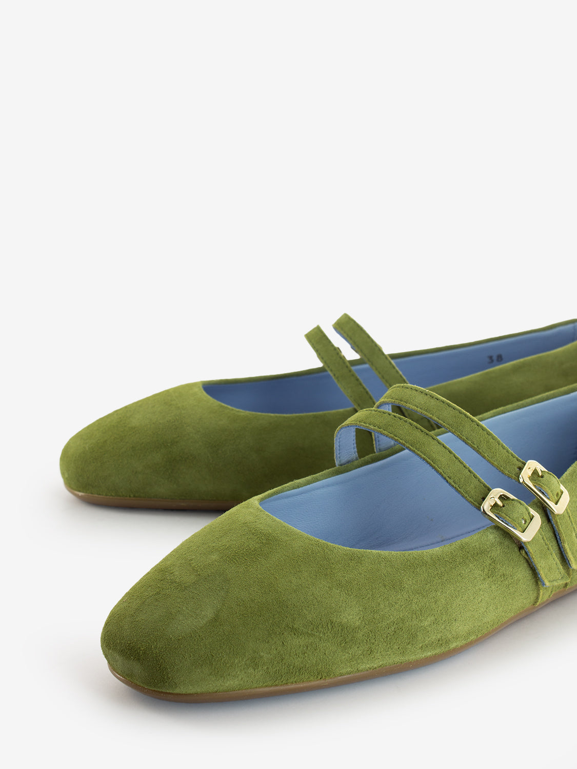 Ballerina Karlie velvet suede army green
