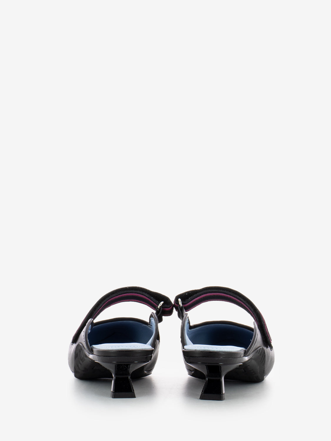 Hilly Hop mule calf mesh black / fuxia