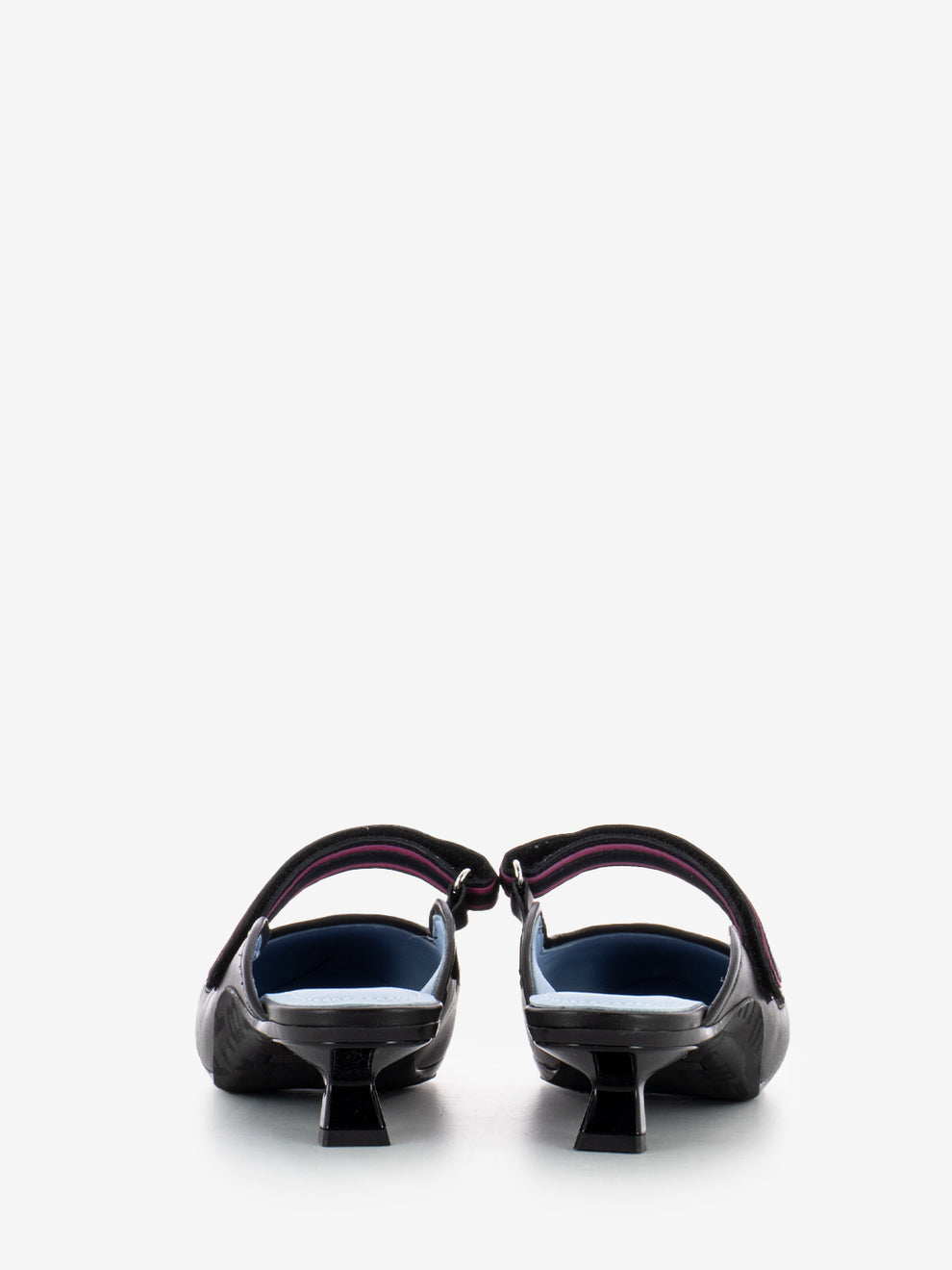 Hilly Hop mule calf mesh black / fuxia