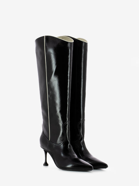 Stivali Nashville in pelle shiny black