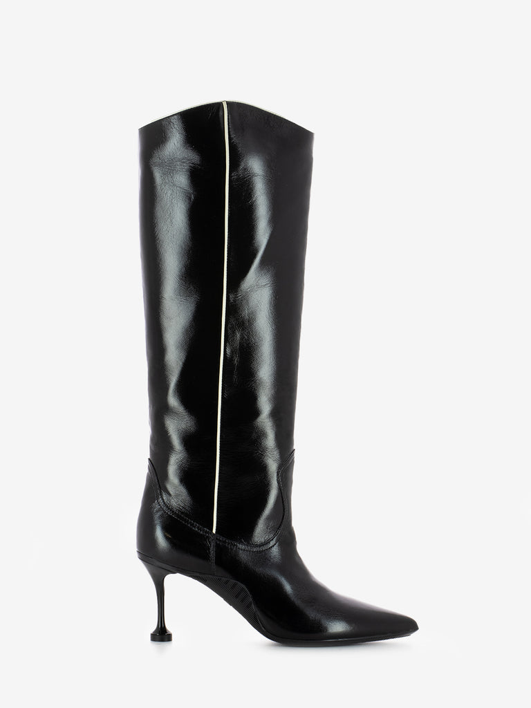 VOILE BLANCHE - Stivali Nashville in pelle shiny black