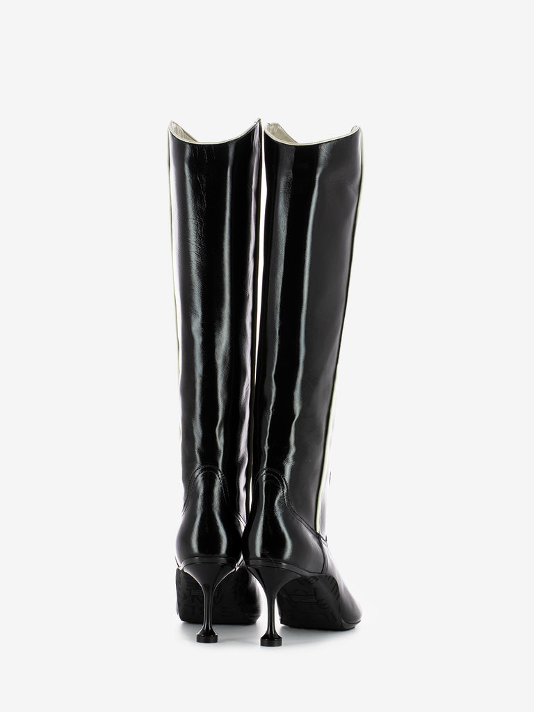 VOILE BLANCHE - Stivali Nashville in pelle shiny black