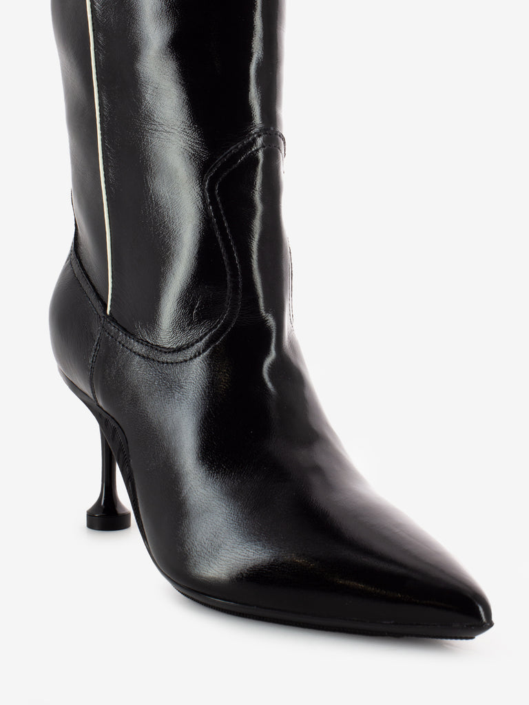 VOILE BLANCHE - Stivali Nashville in pelle shiny black