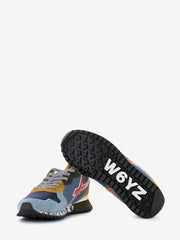 W6YZ - Sneakers Jet-M suede nylon marble sole / azure / celeste / bleu