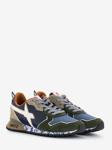 Sneakers Jet-M suede nylon marble sole / militare / navy / azure
