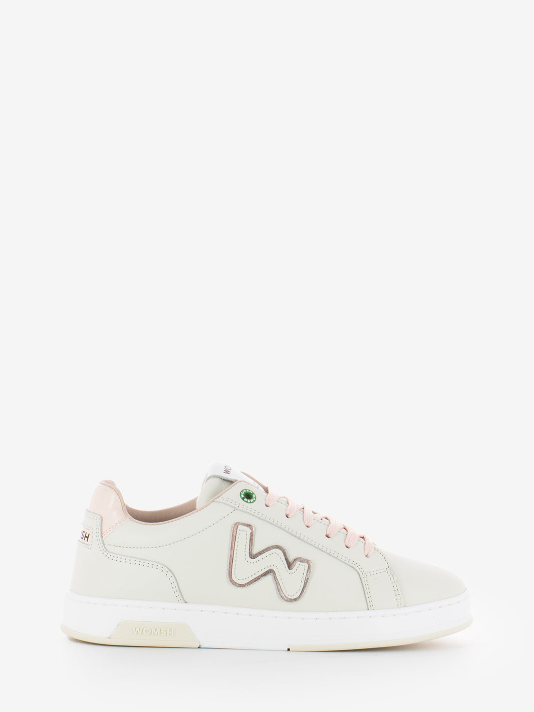 Double leather sneakers off rose