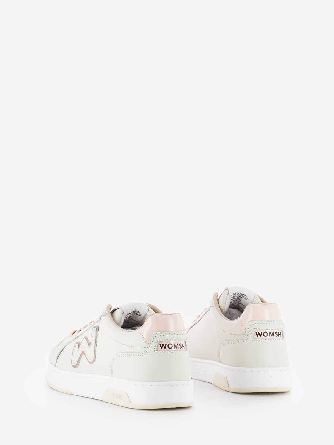 Double leather sneakers off rose
