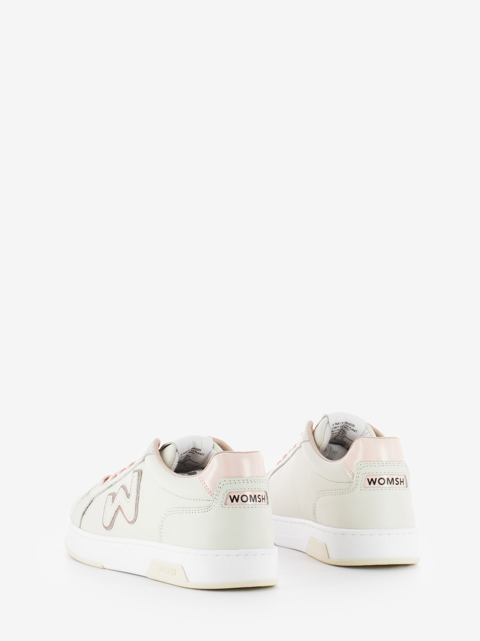 Double leather sneakers off rose