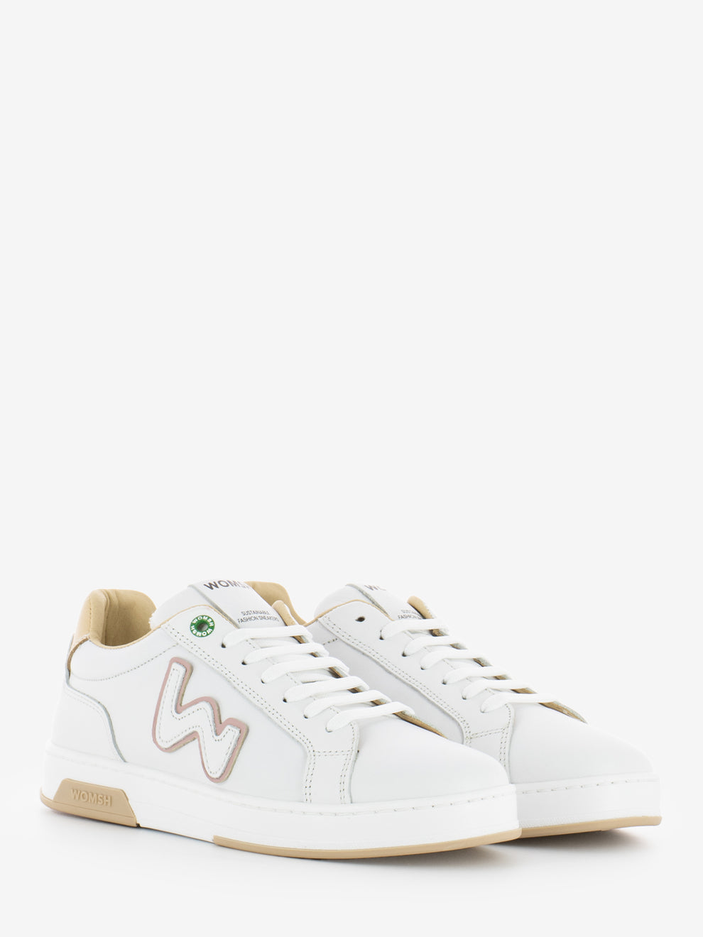 Double leather white / ivory sneakers