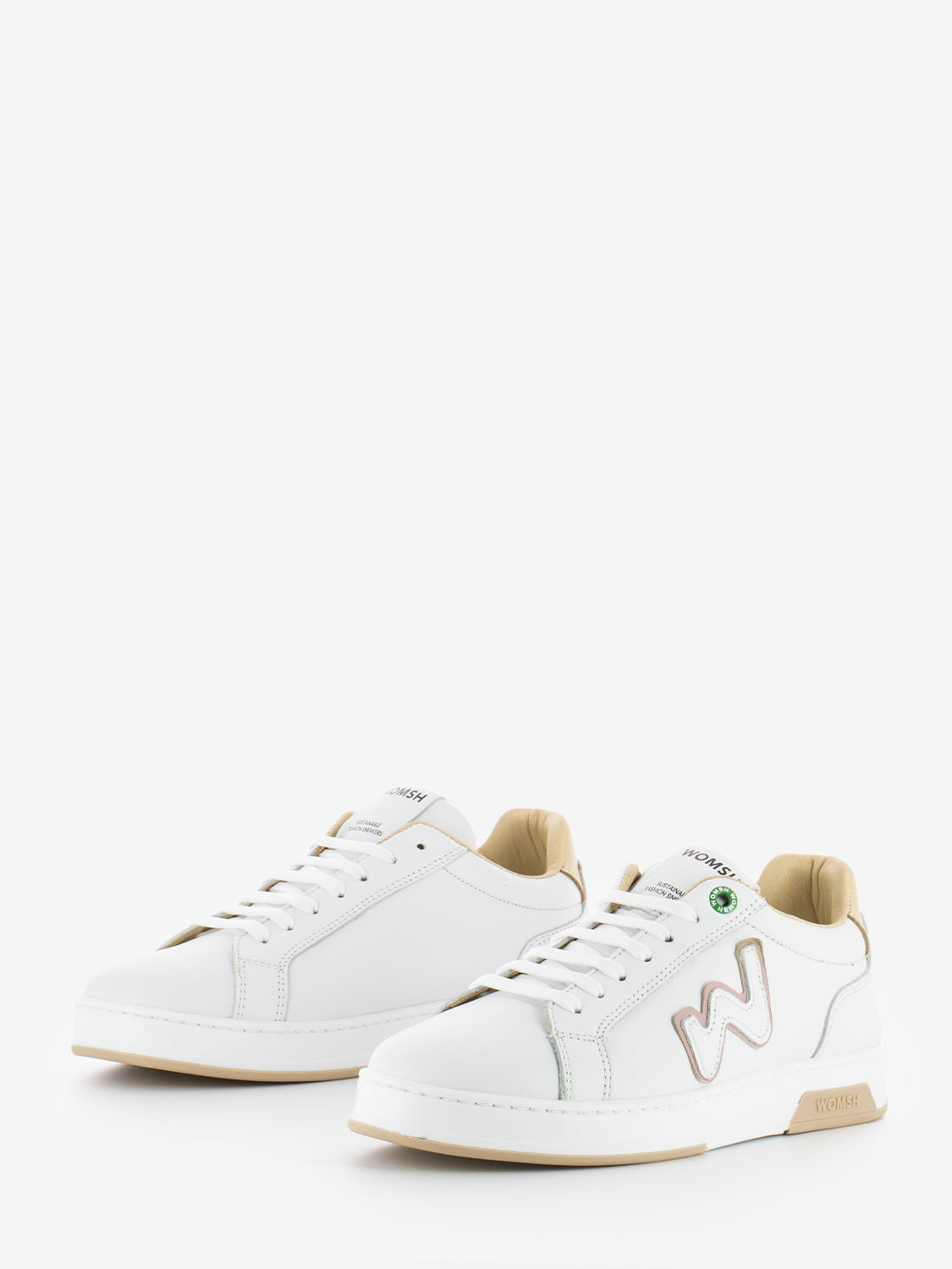 Double leather white / ivory sneakers