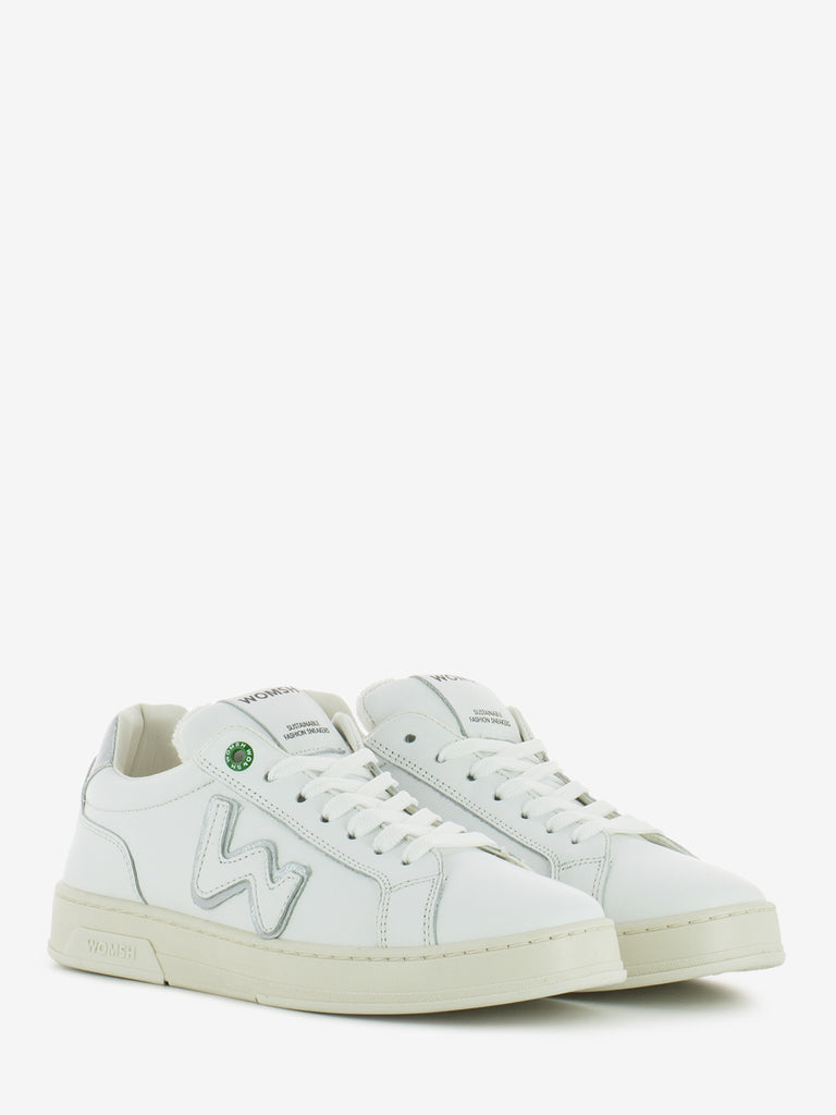 WOMSH - Sneakers double leather white / silver