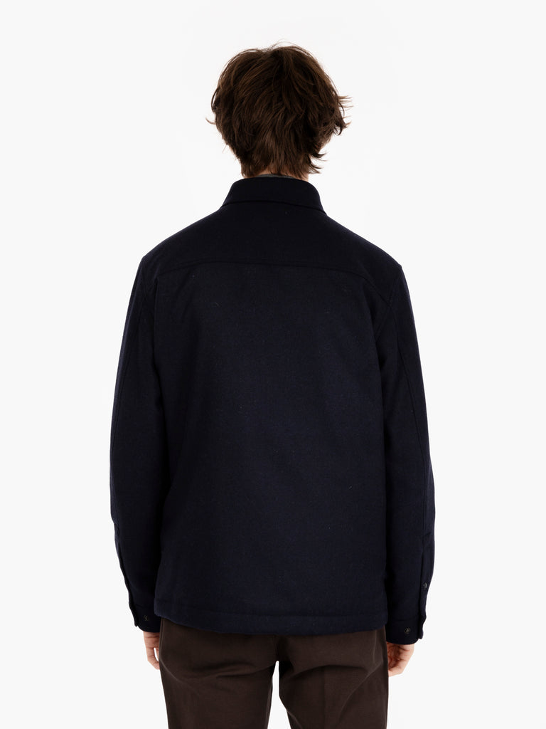 WOOLRICH - Alaskan wool overshirt melton blue