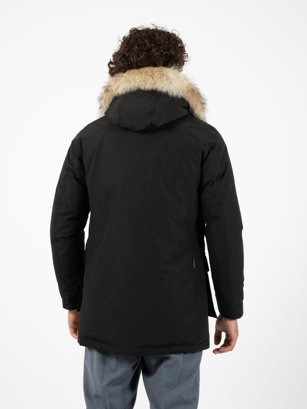 Arctic detachable fur parka black