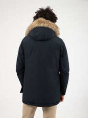 WOOLRICH - Arctic detachable fur parka melton blue