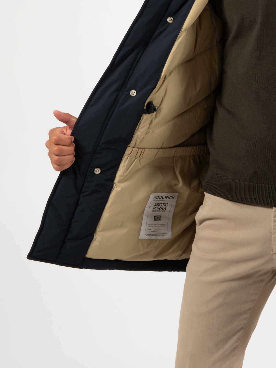 Arctic detachable fur parka melton blue