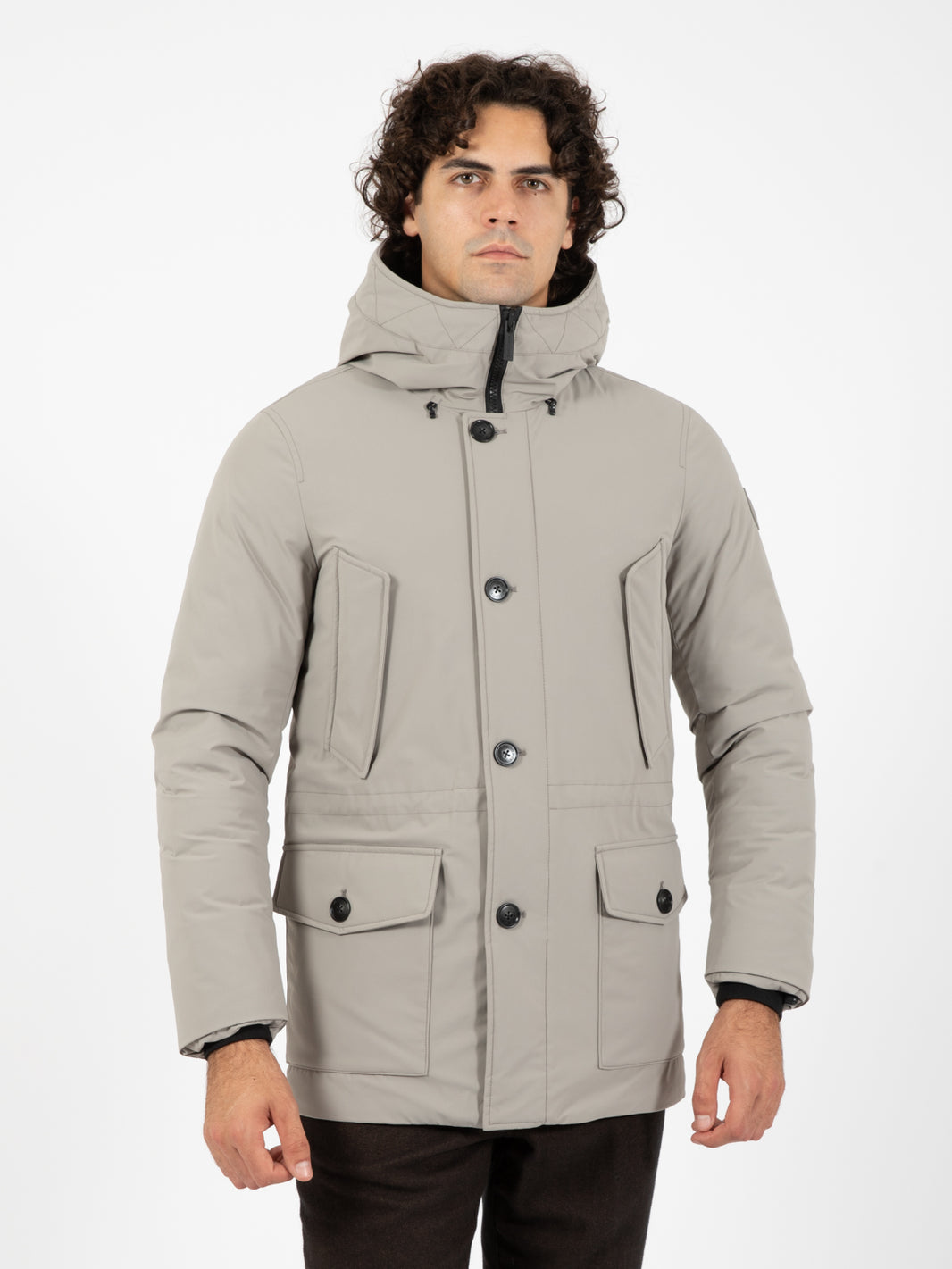 Arctic stretch down parka taupe