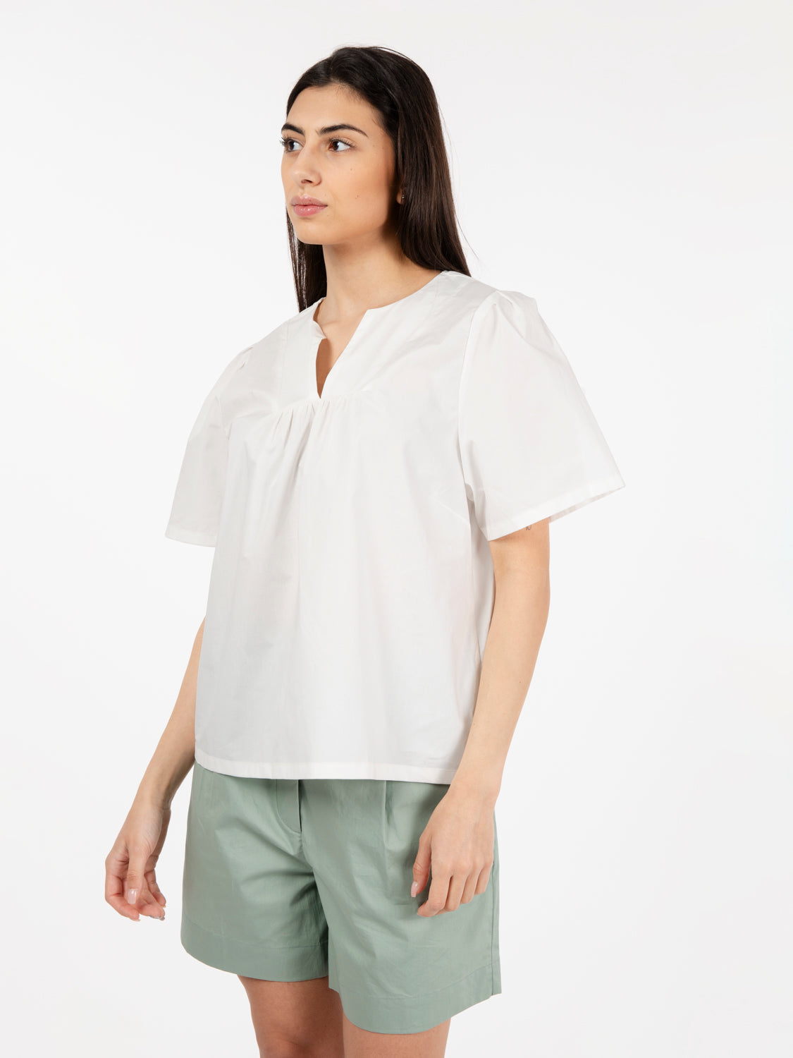 Blusa poplin plaster white