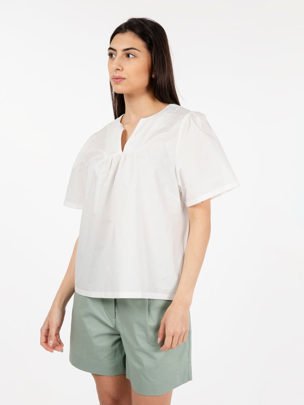 Blusa poplin plaster white