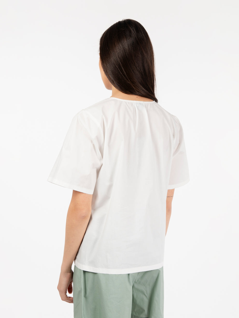 Blusa poplin plaster white