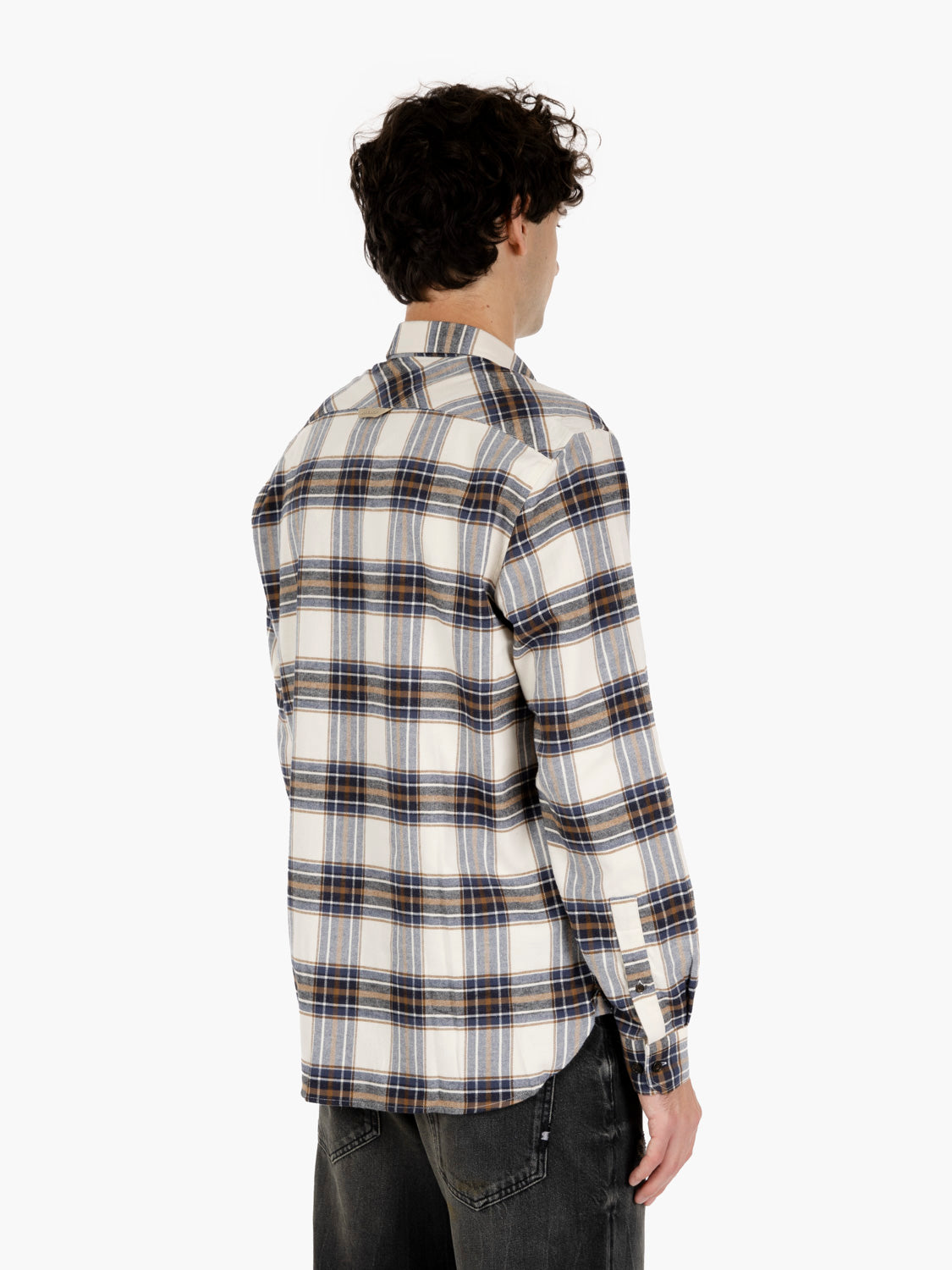 Camicia in flanella quadri cream
