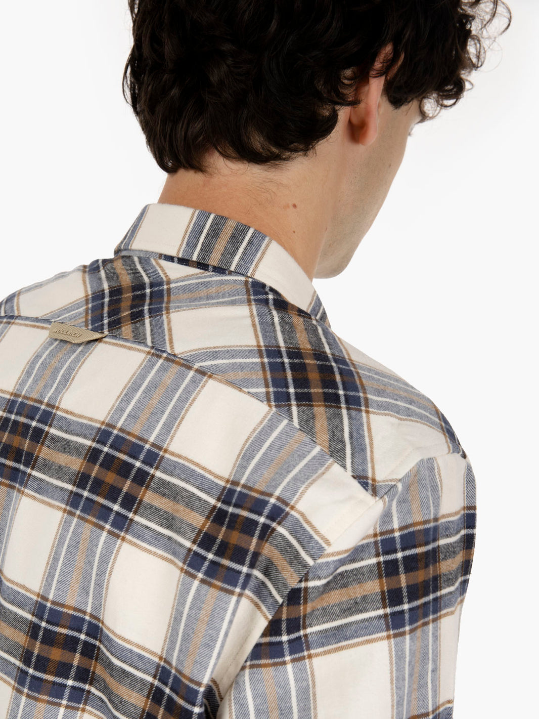 Camicia in flanella quadri cream