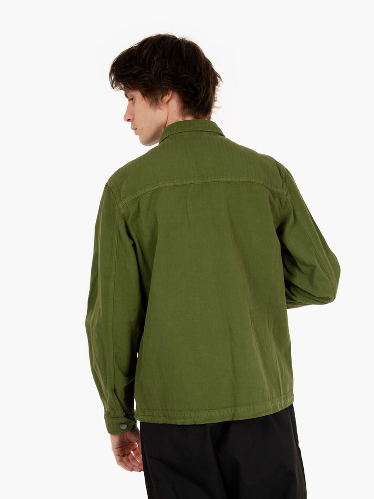 WOOLRICH - Cotton hemp overshirt GD cypress