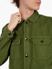 WOOLRICH - Cotton hemp overshirt GD cypress