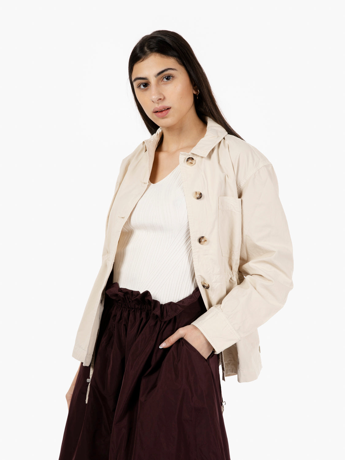 Gabardine overshirt light oak