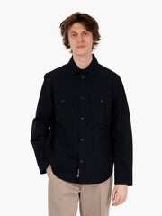 WOOLRICH - Light Ramar overshirt melton blue