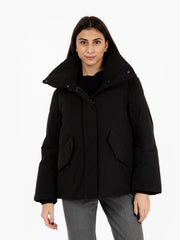 WOOLRICH - Luxury cocoon jacket black