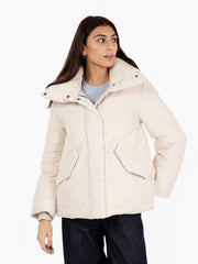 WOOLRICH - Luxury cocoon jacket milky cream