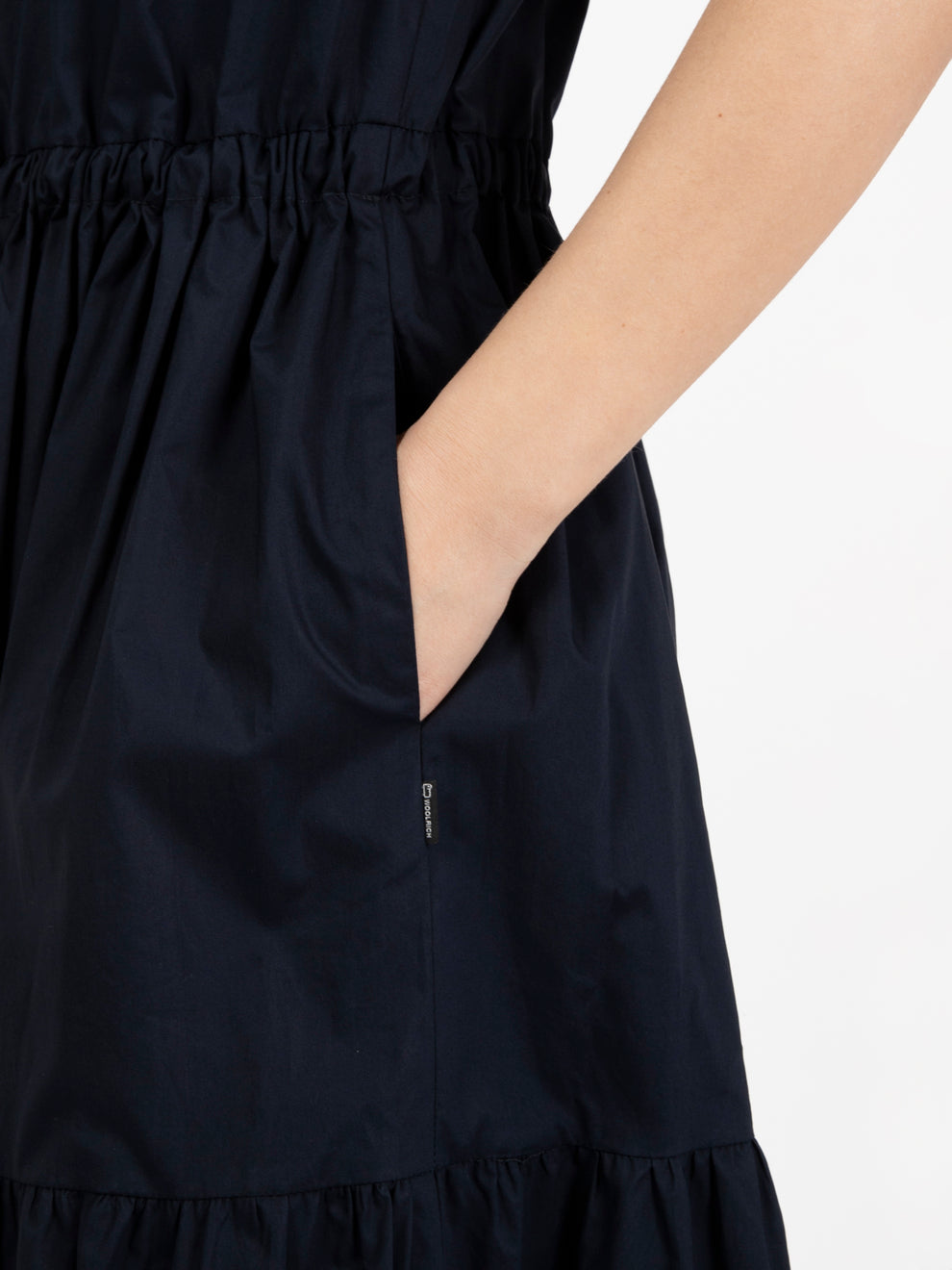 Poplin long dress melton blue