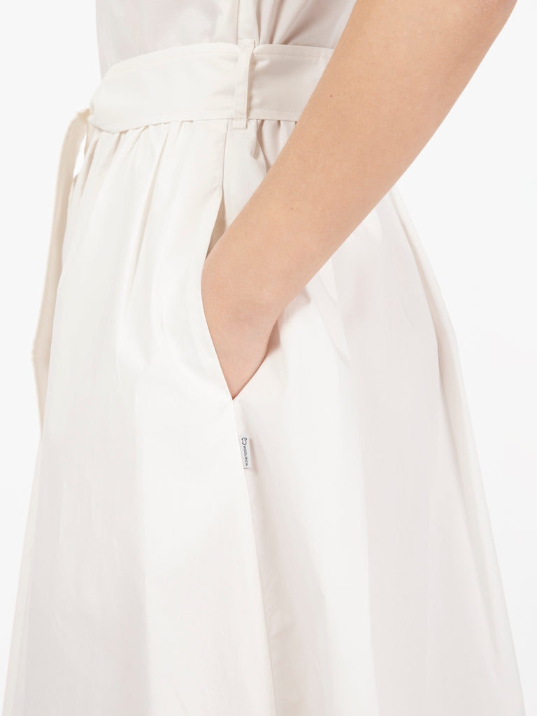 WOOLRICH - Poplin short dress plaster white