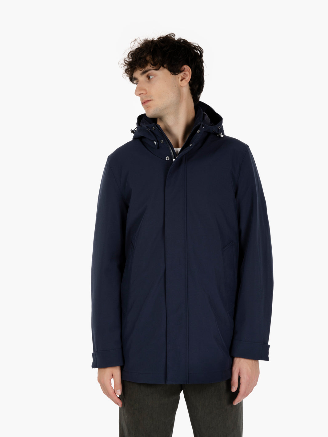 Soft Shell Barrow Mac coat melton blue