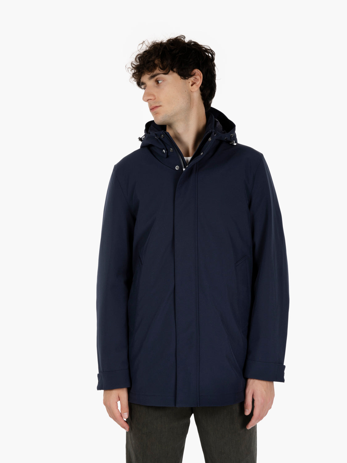 Soft Shell Barrow Mac coat melton blue