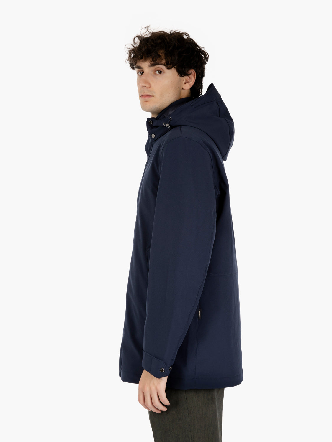 Shell Barrow Woolrich - Soft Shell Barrow Mac coat melton blue | STIMM