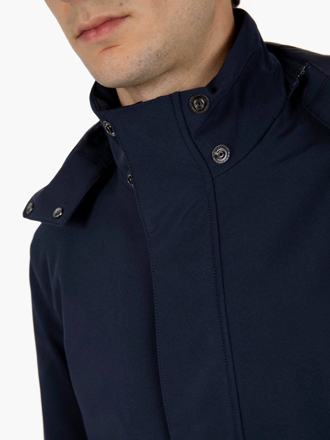 Soft Shell Barrow Mac coat melton blue