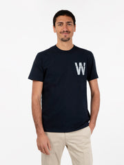 WOOLRICH - T-shirt flag bright melton blue