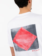 WOOLRICH - T-shirt flag bright white / red