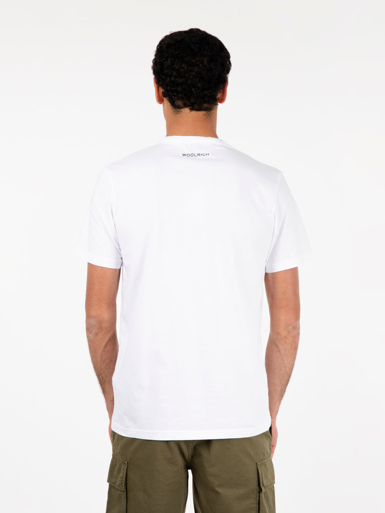 WOOLRICH - T-shirt landscape bright white