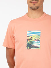 WOOLRICH - T-shirt landscape coral sand