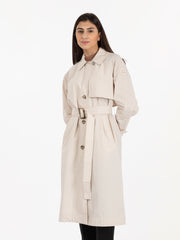 WOOLRICH - Trench in tessuto Urban Touch light oak