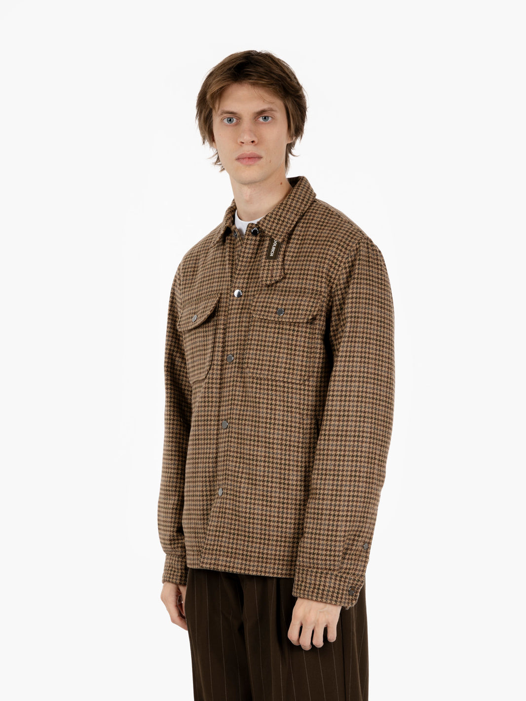 Wool check Alaskan shirt jacket brown