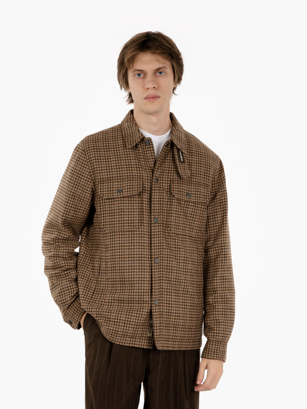 Wool check Alaskan shirt jacket brown