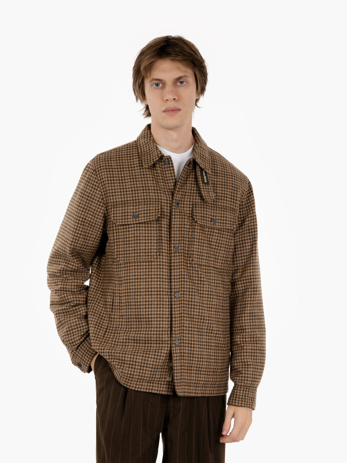Wool check Alaskan shirt jacket brown