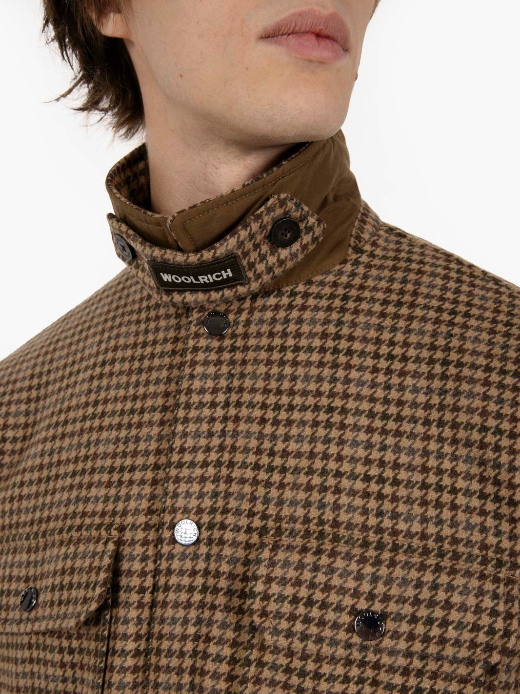 Wool check Alaskan shirt jacket brown