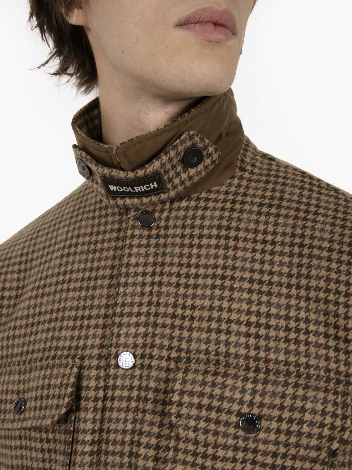 Wool check Alaskan shirt jacket brown