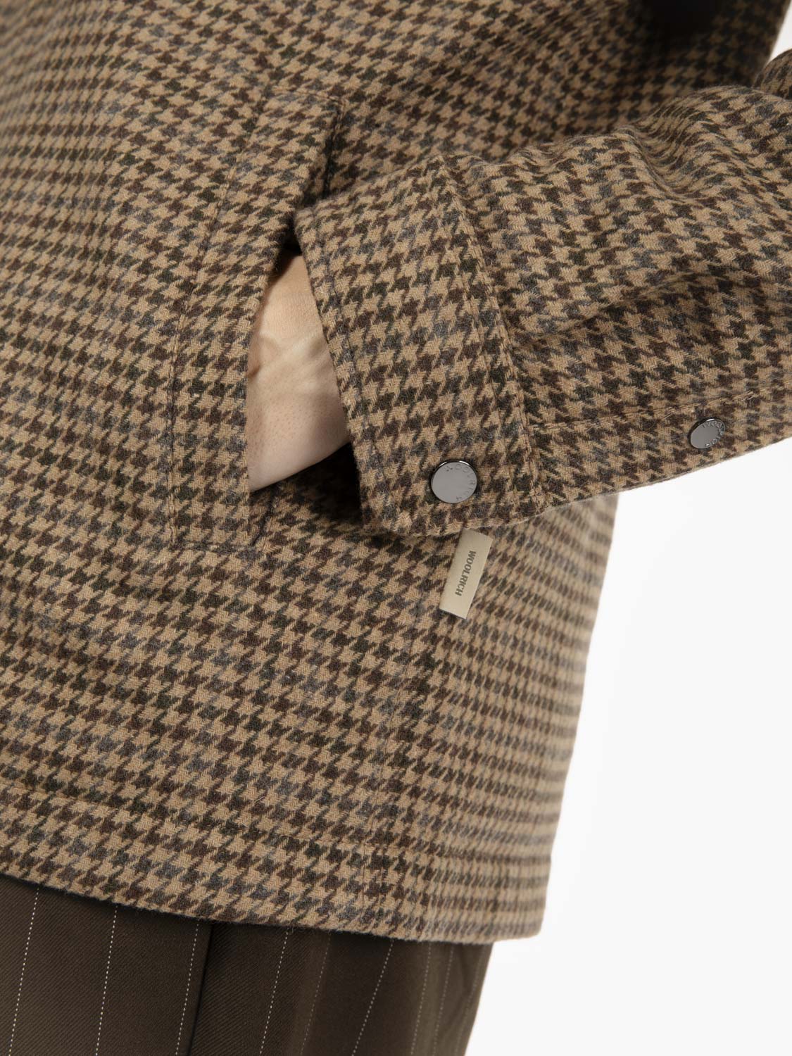 Wool check Alaskan shirt jacket brown